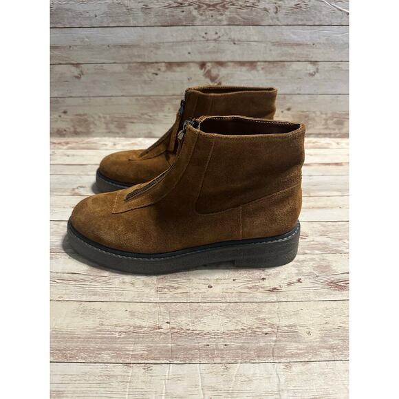 Aerosoles Vale Suede Zip Booties Women's Size 7.5 Brown Boots Slip-On NWOB New - Picture 4 of 10